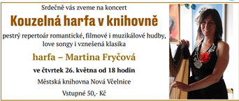Koncrt Harfa v knihovně